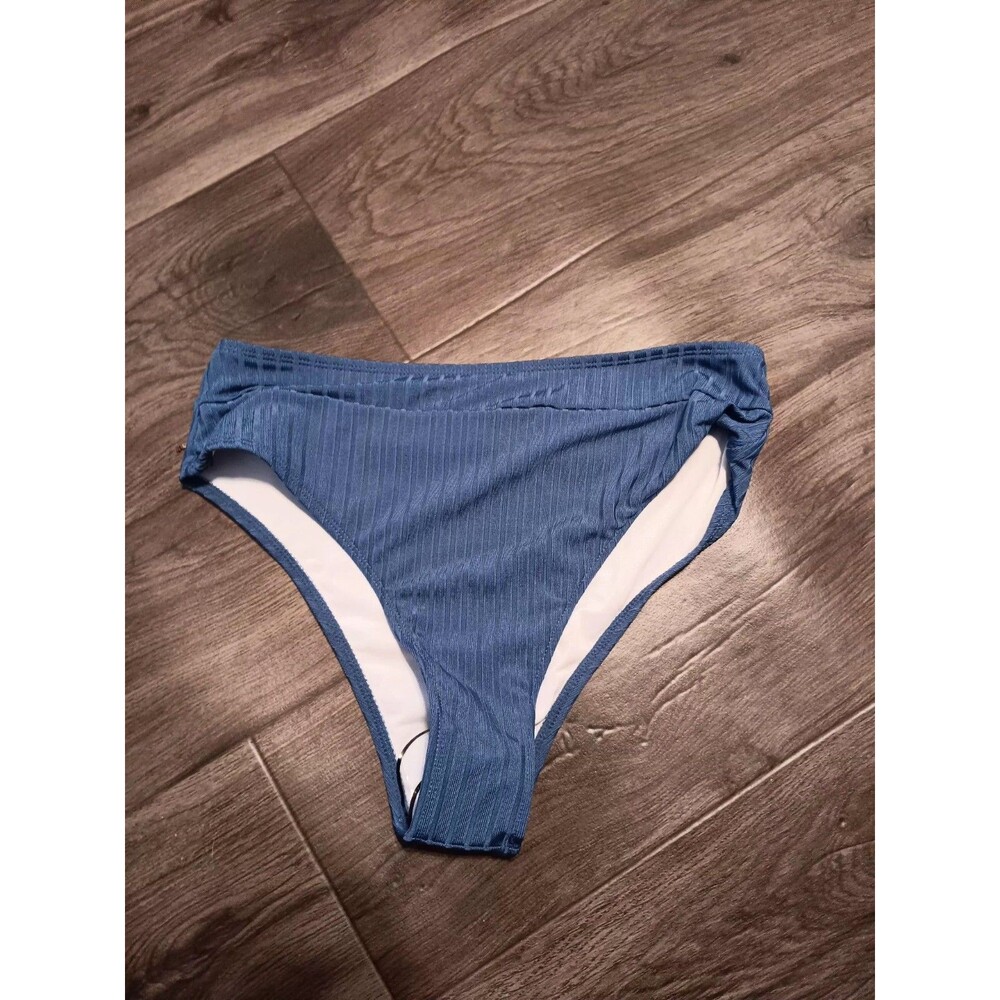 Bikini Bottoms Dark Blue Ribbed Women's Swimwear Sz S